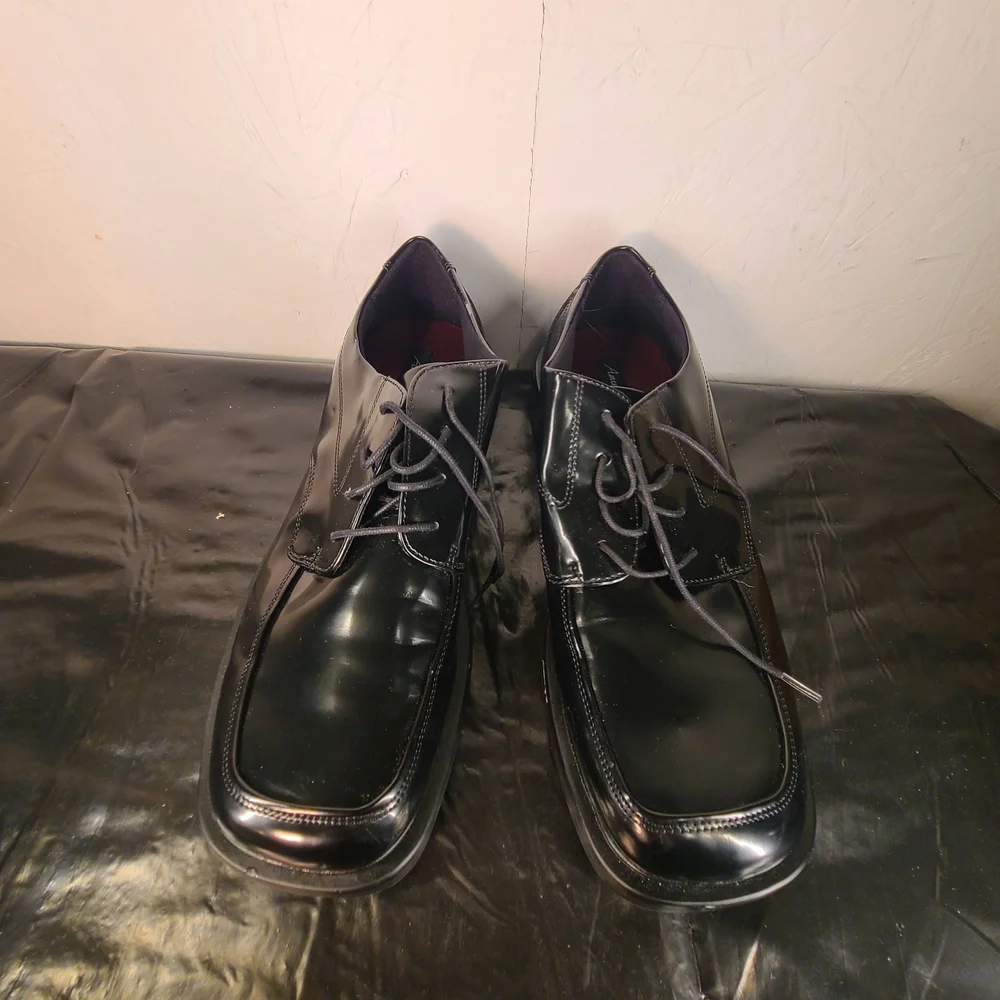 American Eagle men's black patent leather square toe Shoes Size 12 - Picture 4 of 11